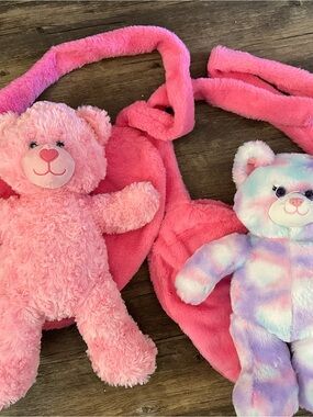 Plush Pink Teddy Bear Shoulder Bag - Soft Pink Shoulder Bag